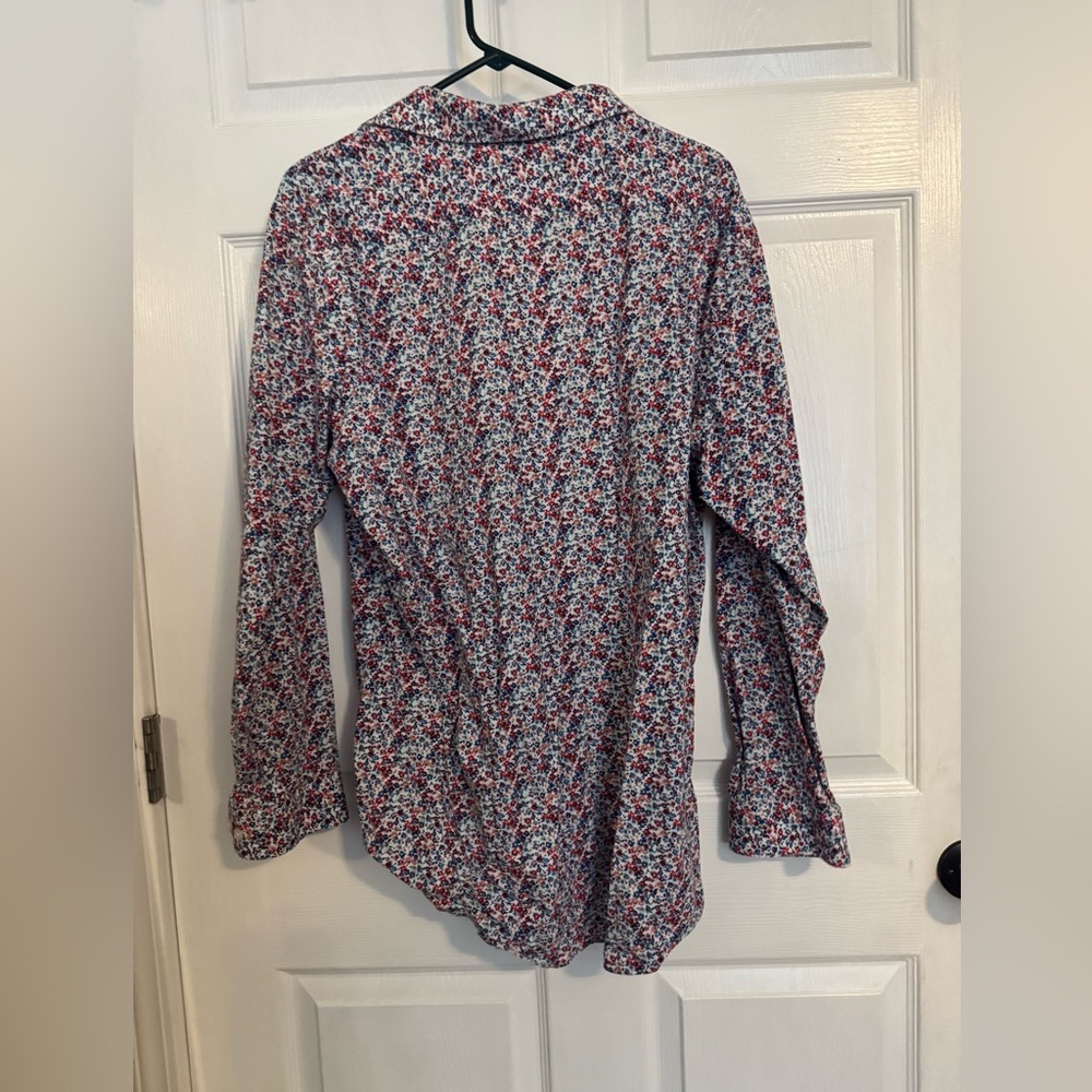 Apt. 9 Men's Red and Blue Floral Button Down Shirt Size XL - Picture 2 of 3
